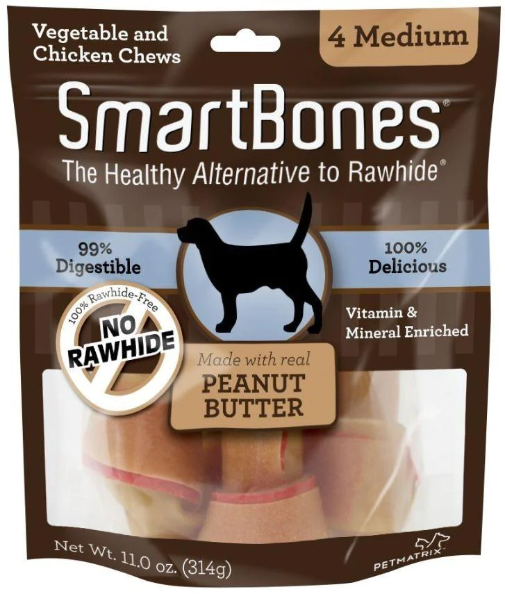 Smartbones Peanut Butter Chew Bones Dog Treats